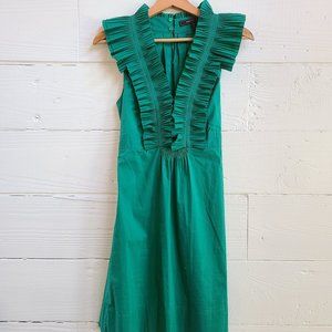BCBG - Green Ruffle Collar Dress